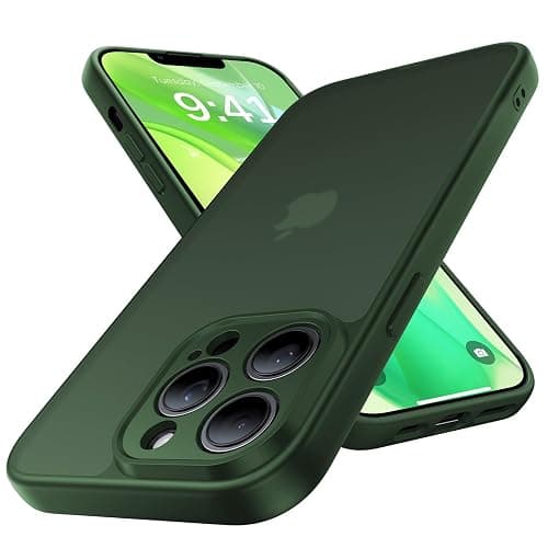 Shiiuou Shockproof for iPhone 13 Pro Case, [Camera Protection] [Military-Grade Drop Protection] Protective Anti-Yellow Slim Translucent Skin-Friendly for iPhone 13 Pro Phone Case, Forest Green - Image 1