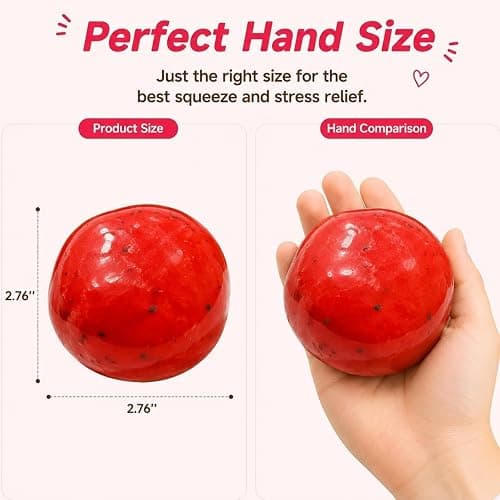 Slushy Watermelon Squishy, Zero Bounce Back Squishys Watermelon Stress Ball, Realistic Fake Food Stress Ball, Mashed Skin Soft Filled Squeeze Relaxing Fidget for Adults (Watermelon) thumbnail 2