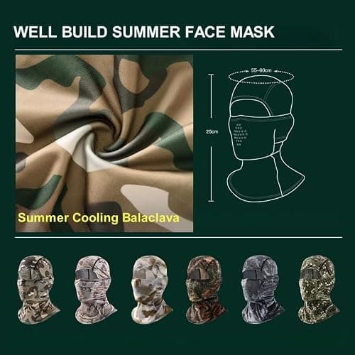 Balaclava Face Mask for Men Women UV Protection Summer Cooling Full Head Cover Camo Motorcycle Helmet Masks Hunting Hood thumbnail 6