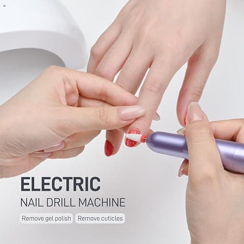 GAOY Electric Nail Drill for Acrylic and Gel, USB Electric Nail File, Portable Efile with Drill Bits, Manicure Pedicure Tools for Home Salon, Purple thumbnail 2