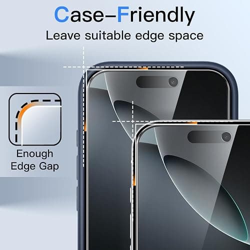 JETech Sichtschutz für iPhone 16 Pro 6,3 Zoll, Anti-Spy Gehärtete Glas Schutzfolie mit Einfachem Installationswerkzeug, 2 Stück thumbnail 7