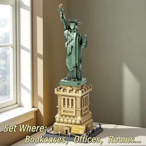 Mantfuty Statue of Liberty Building Blocks Set Famous World Architecture Model New York Landmark Bricks Toy Gifts for Adults(1409 Pieces) thumbnail 6