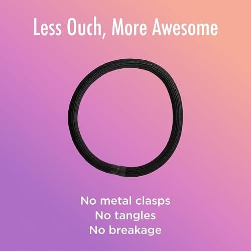Goody Ouchless XL & Extra Thick Hair Elastics - Black Hair Ties for Women, No Damage, Strong Hold for Thick Hair, Curly or Textured Styles - 10 Count, Gentle & Secure Ponytail Holders thumbnail 12