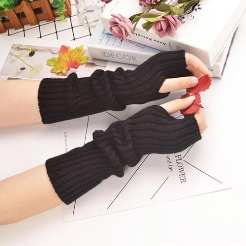 VTTDB Arm covers cute women kawaii japanese harajuku Y2k Arm Warmer for Girls Goth Gloves Fingerless Knitted Arm Sleeve thumbnail 3