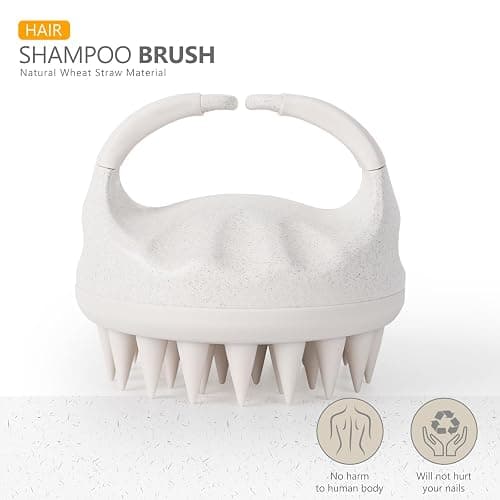 Sndyi Soft Silicone Scalp Massager for Dandruff Removal and Hair Growth - Wet Dry Scalp Exfoliator Brush for Scalp Care - Beige thumbnail 2