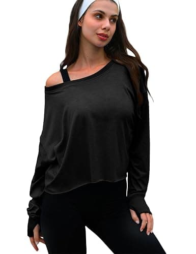UNIANKIYA Open Back Workout Tops for Women Long Sleeve Cropped Athletic Clothes Gym Running Yoga Low Impact Sports T Shirts thumbnail 2