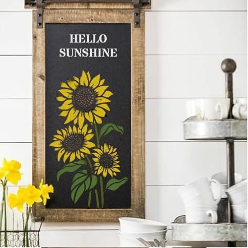 DLY LIFESTYLE Large Sunflower Stencil for Painting (12x15 Inches) - Flower Stencils for Crafts Reusable for Walls, Fabric, Furniture - Wall Stencil - Floral Stencils for Painting on Wood thumbnail 4