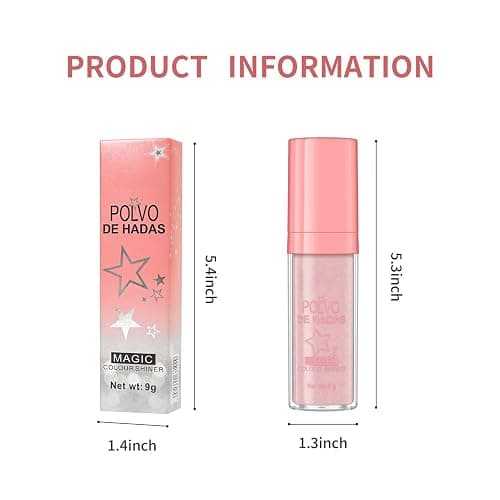 Polvo De Hadas Fairy Dust Highlight Patting Powder - Full Body Contouring and Clavicle Pearlescent Patting Powder for Face and Eye, Christmas Sparkling Body Glitter (#02 Fairy Pink) thumbnail 9