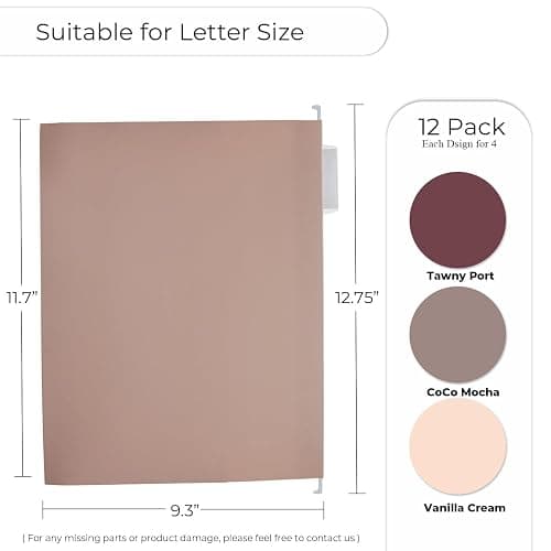 Y YOMA Hanging File Organizer, Letter Size Rose Gold Metal Desk File Crate Storage Basket for Home Office, 1 Pack, with Coco Mocha Standard + Extra Capacity Hanging Folder Set thumbnail 7