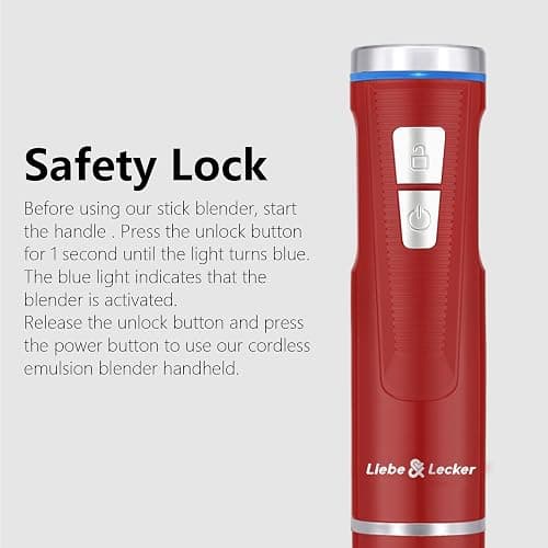Liebe&Lecker Immersion Blender Handheld Cordless, 3 in 1 Cordless Hand Blender, 8 Speed Emulsion Blender Handheld with Whisk Milk Frother for Soup Smoothie thumbnail 2