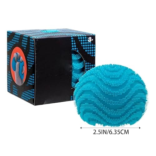 Fuzz Ball Squishy Toy , Soft Fidget Toy for Anxiety Relief, Sensory Squishy Ball Calming Tactile Grip for Focus & Relaxation #1-Blue thumbnail 4