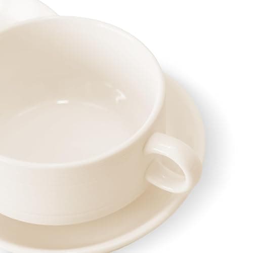 FAQQI Soup and Sandwich Plate Combo – Ceramic Soup and Cracker Combo Bowl Set with Handle | Elegant Two-Section Design for Breakfast, Snacks, and Dinner – Durable and Stylish Tableware thumbnail 5
