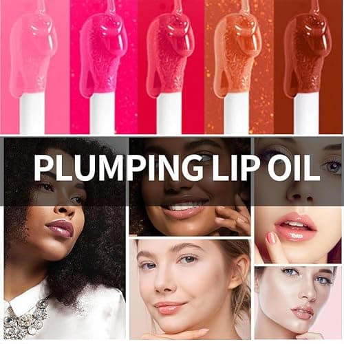 Hydrating Lip Glow Oil, Moisturizing Lip Glow Oil, Nourishing Glossy Transparent Lip Oil, Plumping Lip Oil, Lip Balm, Non-sticky Tinted Toot Lip Balm for Lip Care (PINK)0.2 OZ thumbnail 9