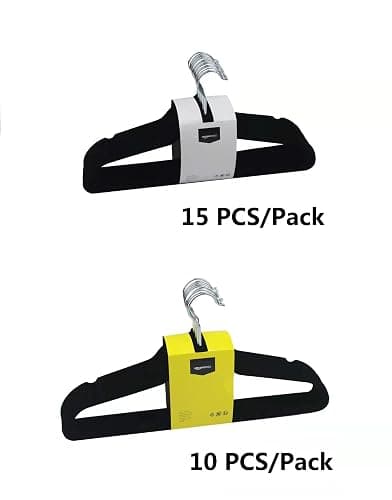 Amazon Basics Slim, Velvet, Non-Slip Suit Clothes Hangers, Pack of 50, Black thumbnail 6