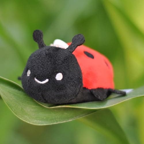 JIANEEXSQ Cute Realistic Ladybug Insect Stuffed Animal Plush Toy, Lifelike Ladybug Plush Doll, Backpack Handbag Pandent Gift (Ladybug) thumbnail 2