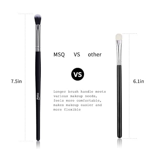 MSQ Eye Makeup Brushes 8pcs Eyeshadow Makeup Brushes Set with Soft Synthetic Hairs & Real Longer Wood Handle for Eyeshadow, Eyeliner, Blending, Lip(Black)… thumbnail 3