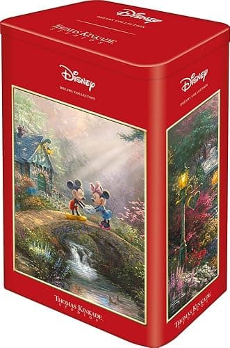 Schmidt Spiele 59928 Thomas Kinkade, Disney, Topolino e Minnie alle Hawaii, puzzle da 500 pezzi in una scatola nostalgica, colorato thumbnail 3