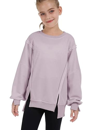 CharmWM Sweatshirts For Teen Girls Trendy Crewneck Oversized Kids Tops Long Sleeve Cute Fall Clothes thumbnail 2