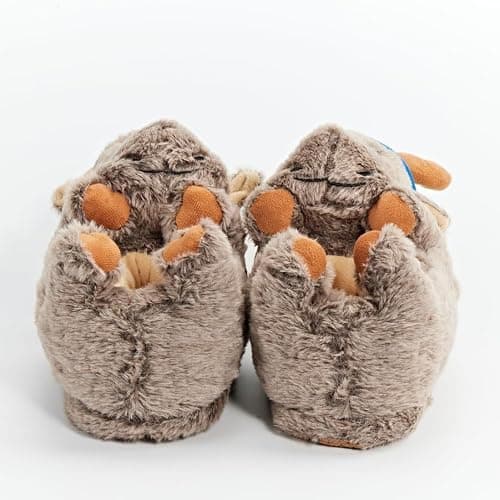 ooohyeah Women's Animal Plush Slippers | Cute Cozy Fuzzy House Shoes, Non-Slip Sole, Warm Indoor Bedroom Shoes for Home, Gift Choice thumbnail 5