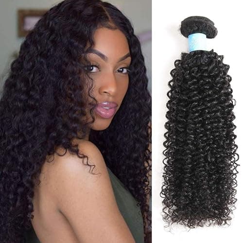BLY 7A Mongolian Kinky Curly Human Hair 3 Bundles Pack 22/24/26 Inch Unprocessed Hair Weave Weft for Black Women Natural Color - Image 1
