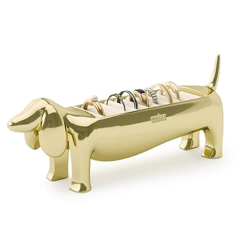 Umbra Dachsie Ring Holder - Gift for Weiner Dog Dachshund Doxie Lover - Jewelry Storage, Brass - Image 1