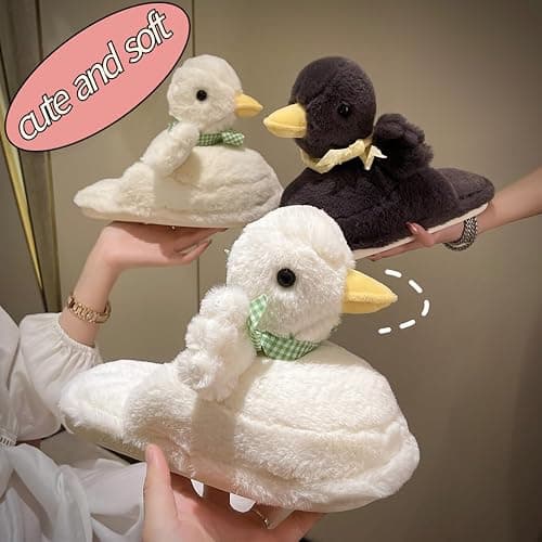 VTTDB Duck Slippers for Women Fuzzy Animal Plush Slippers Winter Indoor House Slides Warm Fluffy Slipper for Men thumbnail 7