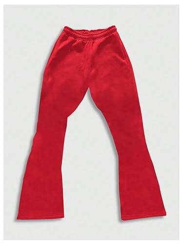 WDIRARA Men's Y2k Graphic Letter Print Stacked Sweatpants Drawstring Bell Bottom Flare Pants with Pockets thumbnail 2