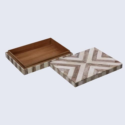 Handicrafts Home Decorative Keepsake Box 8x5 – Small Organizer Box with Lid, Boho Decorative Storage, Retro Memory Box, Unique Coffee Table Décor, Jewelry or Trinket Box, Modern Shelf Decorative Box thumbnail 5
