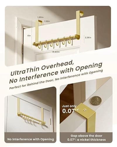 BOF Heavy Duty Over The Door Hooks, Moving 6 Door Hooks for Hanging, Over the Door Hanger Organizer for Bathroom thumbnail 4