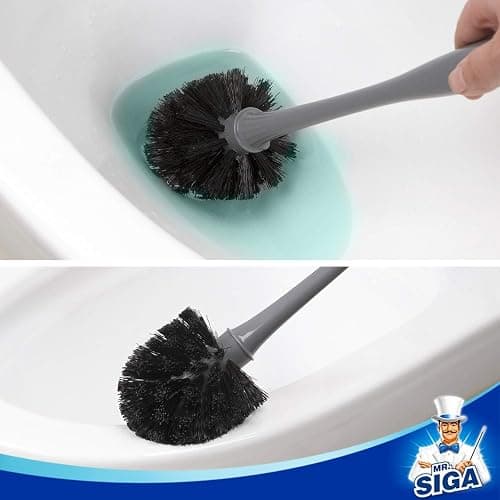MR.SIGA Toilet Plunger and Bowl Brush Combo for Bathroom Cleaning, Gray, 2 Sets thumbnail 7