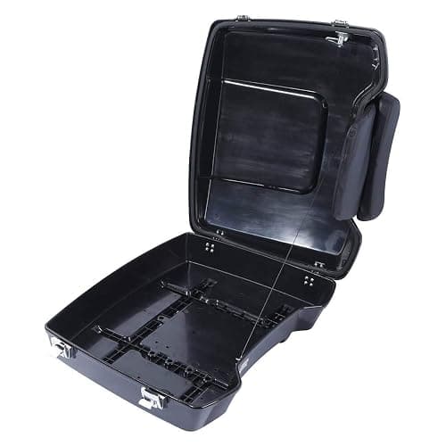 TCT-MOTORPARTS Razor Trunk &Backrest Pad & 2-Up Chrome Luggage Rack Fit for Harley 1997-2008 Touring Road King FLHR Street Glide FLHT FLHX FLTR Vivid Black thumbnail 5