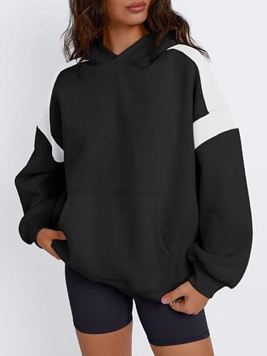 Trendy Queen Womens Oversized Hoodies Color Block Fall Fashion 2025 Casual Long Sleeve Sweatshirts Y2k Winter Clothes thumbnail 2