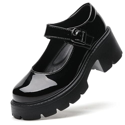 QHH Mary Jane Shoes Women Platform Mary Janes for Women Round Toe Chunky Heels Women's Pumps Fashion Classic Comfortable Dressy Business Casual Shoes Dress Shoes - Image 1