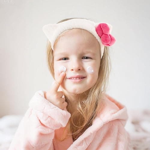 Canitor Kitty Spa Headband with Wrist Bands for Girl Cute Birthday Gifts Skincare Makeup Face Wash Headband Skin Care for 3 4 5 6 7 8 9 Year Old Gifts Accessories thumbnail 3