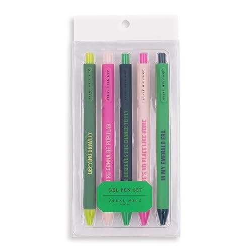 Steel Mill & Co Wicked Gel Pen Set, Cute Journaling Pens for Book Lovers/Librarians/School, Bookish Writing Pens, Assorted - Image 1
