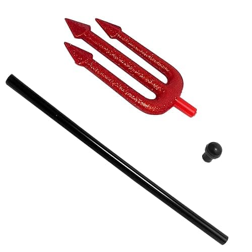 Small Devil Pitchfork, Halloween Costume Accessories, Glitter Red Trident | Party Prop for Kids and Adults, 17.3 Inch Plastic Demon Fork, Detachable Toy thumbnail 6