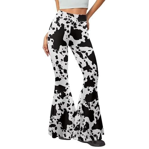 ELEDIZI High Waist Hip Lifting Bootcut Yoga Pants Tummy Control Bell Bottom Flared Yoga Leggings for Women Size XS-2XL thumbnail 2