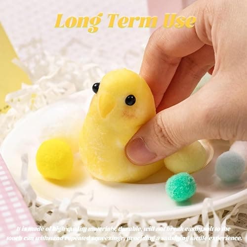 2Pcs Handmade Parrot Squishy Squeeze Toy, Cute Yellow Bird Stress Relief Sensory Fidget Toys, Green Soft Animal Squishies Plushie Toys for Adults Teenage Party Favors thumbnail 6
