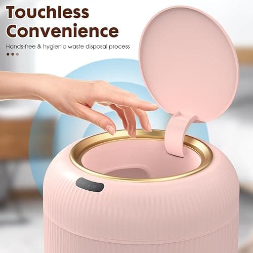 Procade Automatic Motion Sensor Bathroom Trash Can with Lid, 3 Gallon Touchless Trash Bin, Smart Plastic Garbage Can, Mini Pink Wastebasket for Toilet, Office, rv, Bedroom, Living Room thumbnail 3