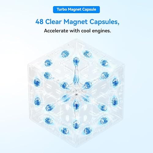 GAN 356 ME, Speed Cube 3x3 Magnetic Puzzle Toy with 48 Magnets GES Pro+ Customized 12 Tension Settings, Ideal for Children Kids Adults, GAN 356 M Upgraded Version, Frosted Version thumbnail 6