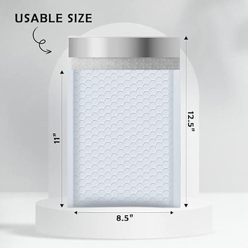 Bubble Mailers 8.5x12 25 Pack White Waterproof Self Seal Adhesive Shipping Bags, Cushioning Padded Envelopes for Shipping, Mailing, Packaging Usable 8.5x11 thumbnail 3