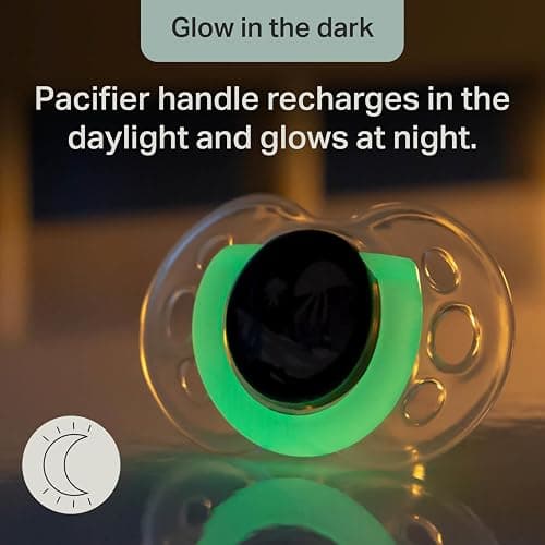 Tommee Tippee Night Time Pacifier, 18-36 Months, Symmetrical Silicone Baglet, BPA-Free Binkies, Glow in The Dark Technology, White Rainbow, Pack of 6 thumbnail 4