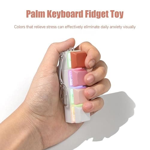 Keyboard Fidget Toy - Keyboard Clicker with LED Light Fidget Keyboard Keychain Fidget Toy Stress Relief Keyboard Fidget Clicker thumbnail 5