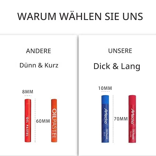 Artecho Ölpastellkreide 48er Set, lichtechte Farben, Sanfte Berührung, Einfaches Mischen und Schattieren, Ideal für Künstler, Hobbymaler, Schule. thumbnail 3