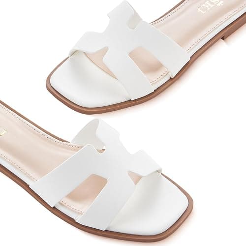 YTSKJ Sandals for Women 2026 Dressy Slides Flat Open Toe Comfortable Soft Leather Slip On Ladies Casual Wide Width Cute Trendy Shoes Summer Beach thumbnail 9