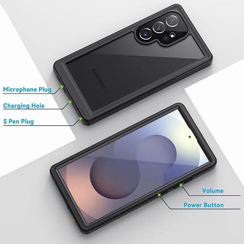 Lanhiem for Samsung Galaxy S25 Ultra Case, IP68 Waterproof Dustproof, Built-in Screen Protector, Rugged Full Body Shockproof Protective Cover for Galaxy S25 Ultra 5G 6.9 Inch, Black thumbnail 6