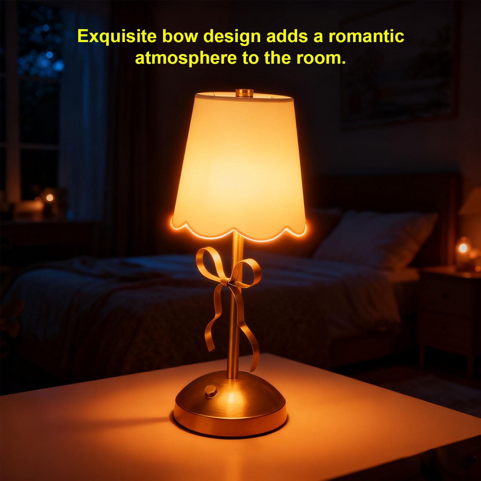 Rechargeable Cordless Table Lamp with Touch Switch Color Changing, Metal Base Bedside Lamp with Fabric Shade for Bedroom Dining Room Decorative Lighting thumbnail 8
