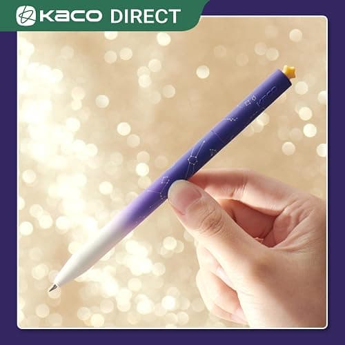 Kaco FIRST Gel Ink Pens, Pack of 2 Pieces Cute Heart Pen Set with Extra 4 Black Refills Holiday Gifts (2 Purple) thumbnail 3