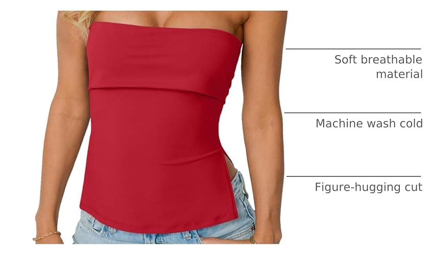 AUTOMET Tube Tops for Women 2025 Trendy Summer Going Out Strapless Backless Bustier Cute Top Bandeau Shirts Y2k Outfits thumbnail 3