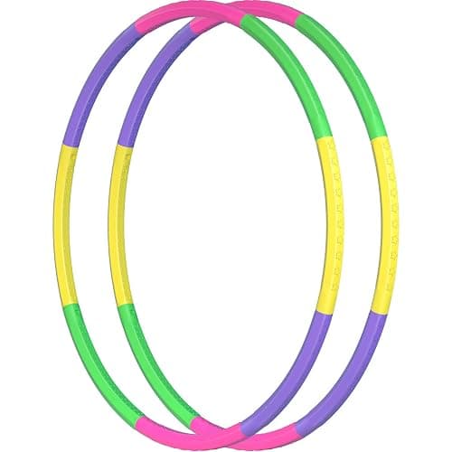 2 Pack Color Hoop - Size & Length Adjustable, Plastic Toys for Kids & Party Games, Gymnastics & Dog Agility Equipment, Christmas Wreath - Image 1